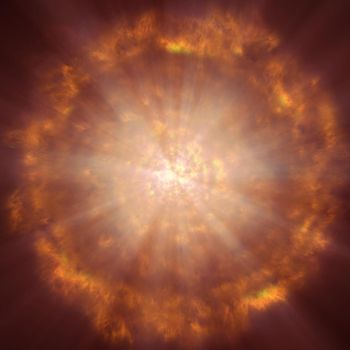 fire flame ball explosion in space, abstract illustration