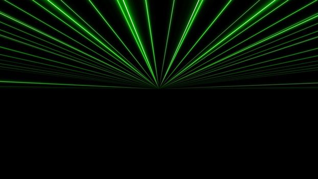 3d green line laser background, 3d illustration render