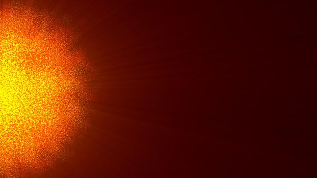 Abstract particles sun solar flare particles illustration 3d render