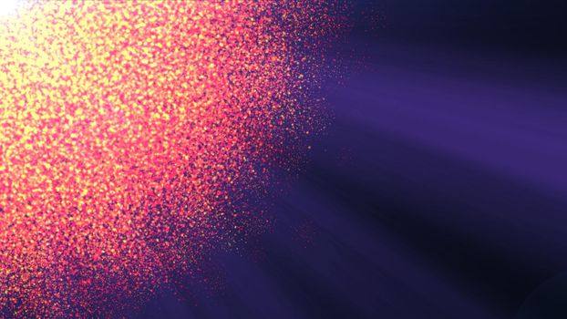 Abstract particles sun solar flare particles illustration 3d render