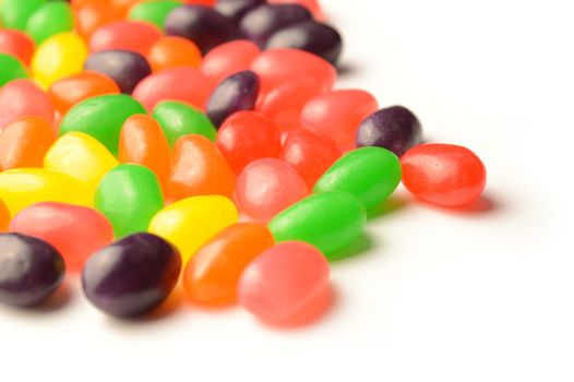 A bunch of jelly bean candy spreading from the corner of the page making an easy insert into your design pages.