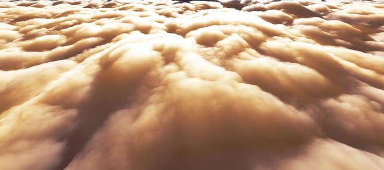 above clouds sun ray 3d render illustration