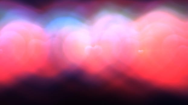 Colorful light abstract hearts background illustration render