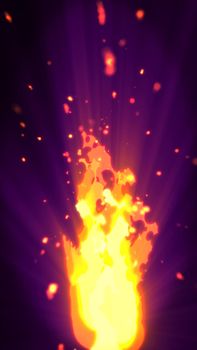 yellow Fire flame isolated on background illustration