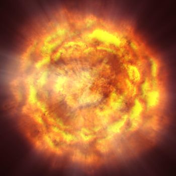 fire flame ball explosion in space, abstract illustration