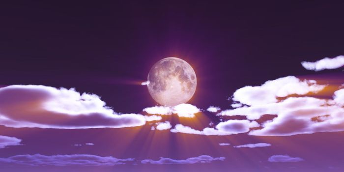 full moon at night night sky, illustration 3d render