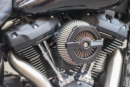 terni,italy august 16 2020:details of a harley davidson park