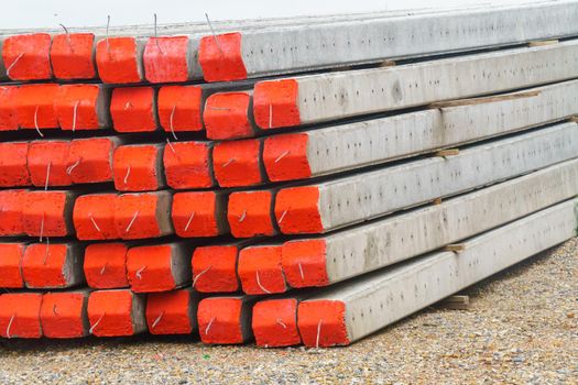 Stack of electrical concrete poles