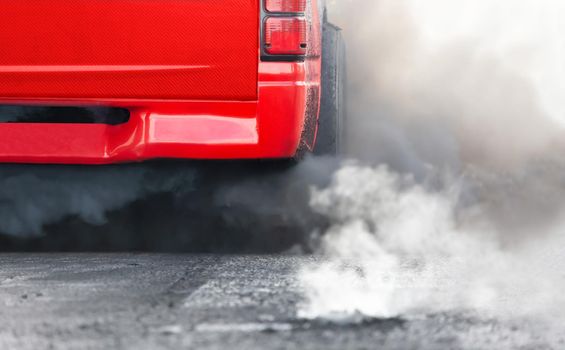 air pollution crisis in city from diesel vehicle exhaust pipe on road