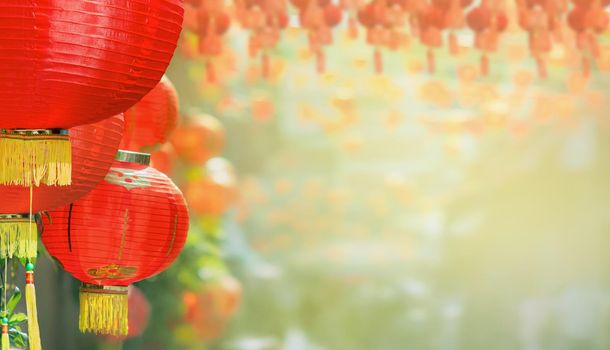 Chinese new year lanterns in chinatown area.