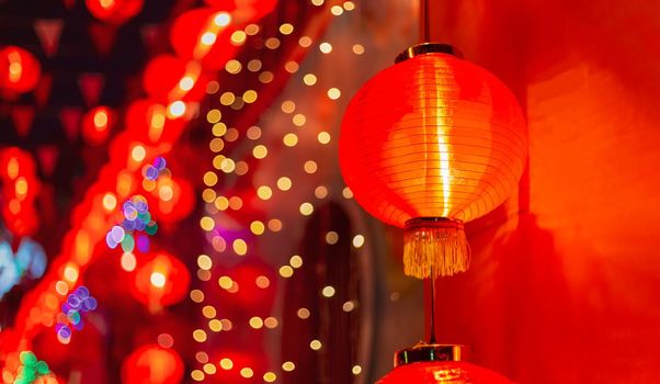 Chinese new year lanterns in chinatown.