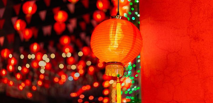 Chinese new year lanterns in chinatown.