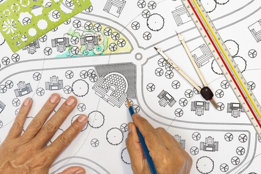 Landscape architect design plan for housing estate