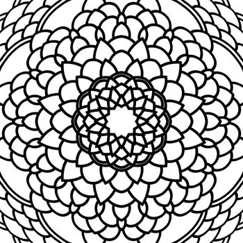 Mandala. Round Ornament Pattern. Vintage black and white decorative elements. Hand drawn background. Islam, Arabic, Indian, ottoman motifs. Isolated on white background.
