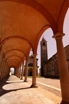 the Church in the old town of Baveno on the Lago maggiore  in Piemont in north Italy.  Italy, Piemont, October, 2011