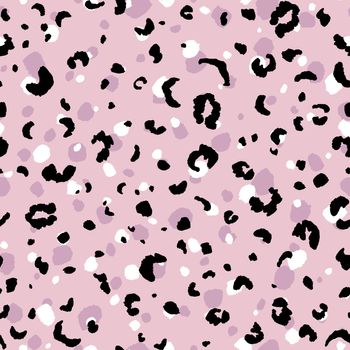 Abstract modern leopard seamless pattern. Animals trendy background. Pink and black decorative vector stock illustration for print, card, postcard, fabric, textile. Modern ornament of stylized skin.