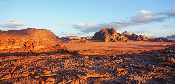 Red Mars like landscape in Wadi Rum desert, Jordan, this location was used as set for many science fiction movies.