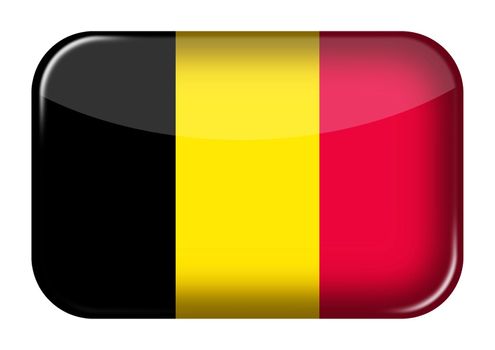 A Belgium web icon rectangle button with clipping path 3d illustration