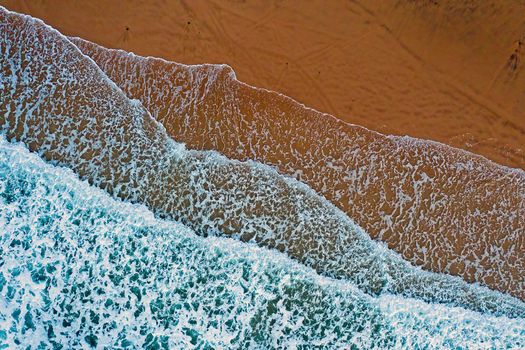 Aerial from ocean waves at the atlantic ocean