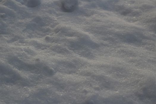 close-up of snow in the evening