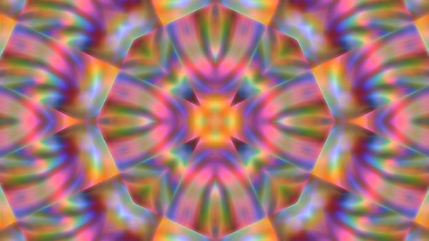 Abstract pink rainbow kaleidoscope background.