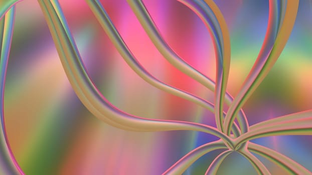 Abstract rainbow pink background with lines. 3d image