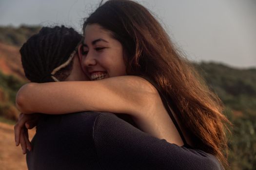 Young Couple Embrace Each Other Lovingly at the Beaches of Northern Goa, India