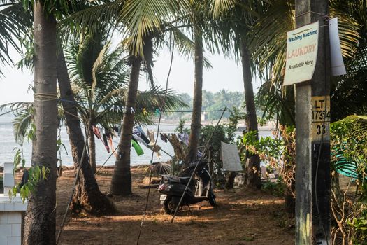 Laudry place in a village of Goa, India