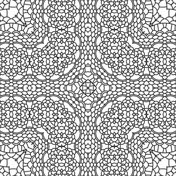 Mandala. Round Ornament Pattern. Vintage black and white decorative elements. Hand drawn background. Islam, Arabic, Indian, ottoman motifs. Isolated on white background.