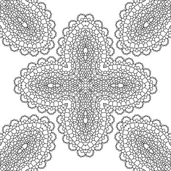 Mandala. Round Ornament Pattern. Vintage black and white decorative elements. Hand drawn background. Islam, Arabic, Indian, ottoman motifs. Isolated on white background.