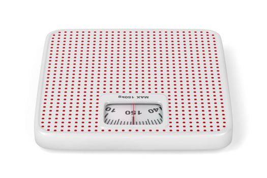 Mechanical weighing scale on white background