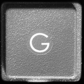 Letter G key on computer keyboard keypad