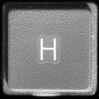 Letter H key on computer keyboard keypad