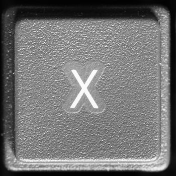 Letter X key on computer keyboard keypad