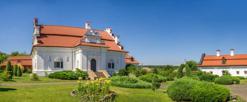 Chyhyryn, Ukraine 07.12.2020. Restored Bohdan Khmelnytskyi residence in Chyhyryn, Ukraine, on a sunny summer day