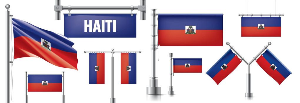 Vector set of the national flag of Haiti in various creative designs.