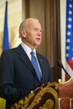KIEV, UKRAINE - Dec 07, 2015: Vice president of USA Joe Biden during an official visit to Kiev, Ukraine