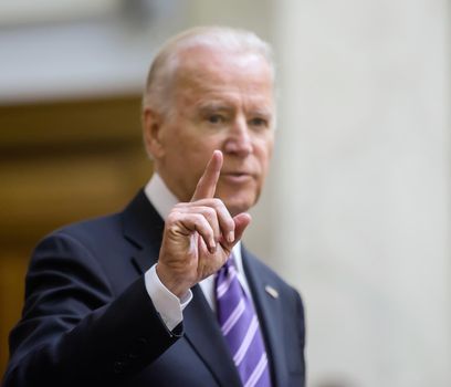 KIEV, UKRAINE - Dec 08, 2015: Vice president of USA Joseph Biden during his speech in the Verkhovna Rada of Ukraine, Kiev