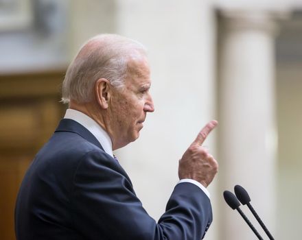 KIEV, UKRAINE - Dec 08, 2015: Vice president of USA Joseph Biden during his speech in the Verkhovna Rada of Ukraine, Kiev