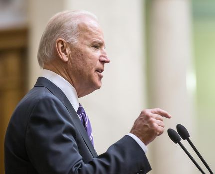 KIEV, UKRAINE - Dec 08, 2015: Vice president of USA Joseph Biden during his speech in the Verkhovna Rada of Ukraine, Kiev