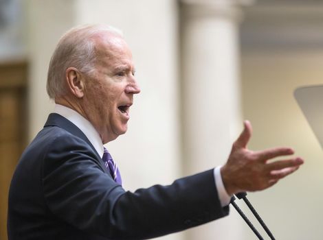 KIEV, UKRAINE - Dec 08, 2015: Vice president of USA Joseph Biden during his speech in the Verkhovna Rada of Ukraine, Kiev
