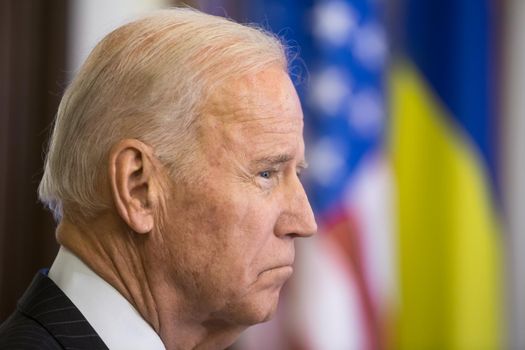 KIEV, UKRAINE - Jan 16, 2017: Vice president of USA Joe Biden during his visit to Kiev and  meeting with President of Ukraine Petro Poroshenko