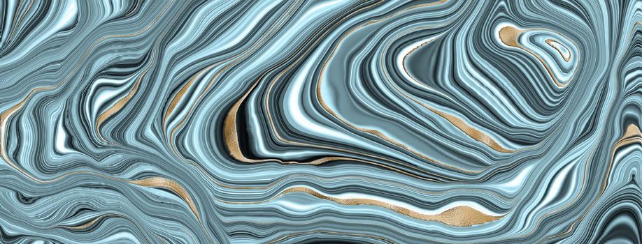 Abstract Agate Background. Agate stone texture with gold. Blue turquiose fluid marbling effect with gold vein. Abstract Agate Background. Illustration