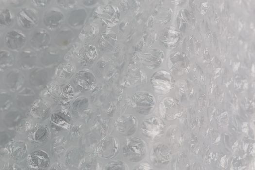 crumpled air bubble wrap - real life close-up background.