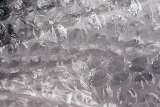 crumpled air bubble wrap - real life close-up background.