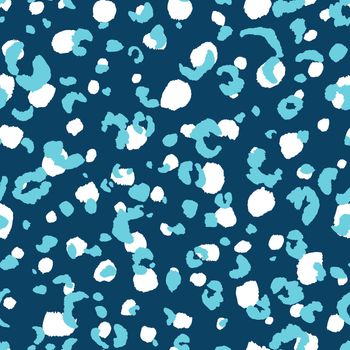 Abstract modern leopard seamless pattern. Animals trendy background. Blue decorative vector stock illustration for print, card, postcard, fabric, textile. Modern ornament of stylized skin.