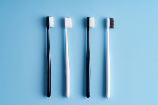 Trendy soft-bristled toothbrushes. Popular toothbrushes. Hygiene trends.