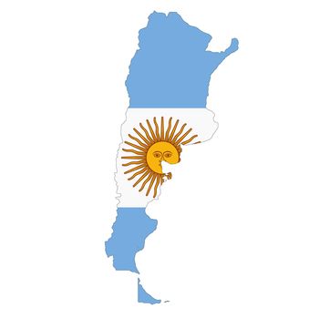 An Argentina map on white background with clipping path