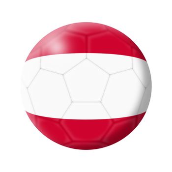An Austria soccer ball football 3d illustration isolated on white with clipping path