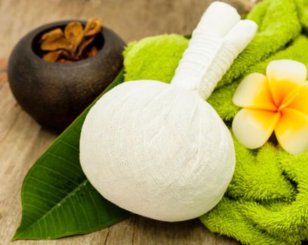 The Herbal compress ball for spa .